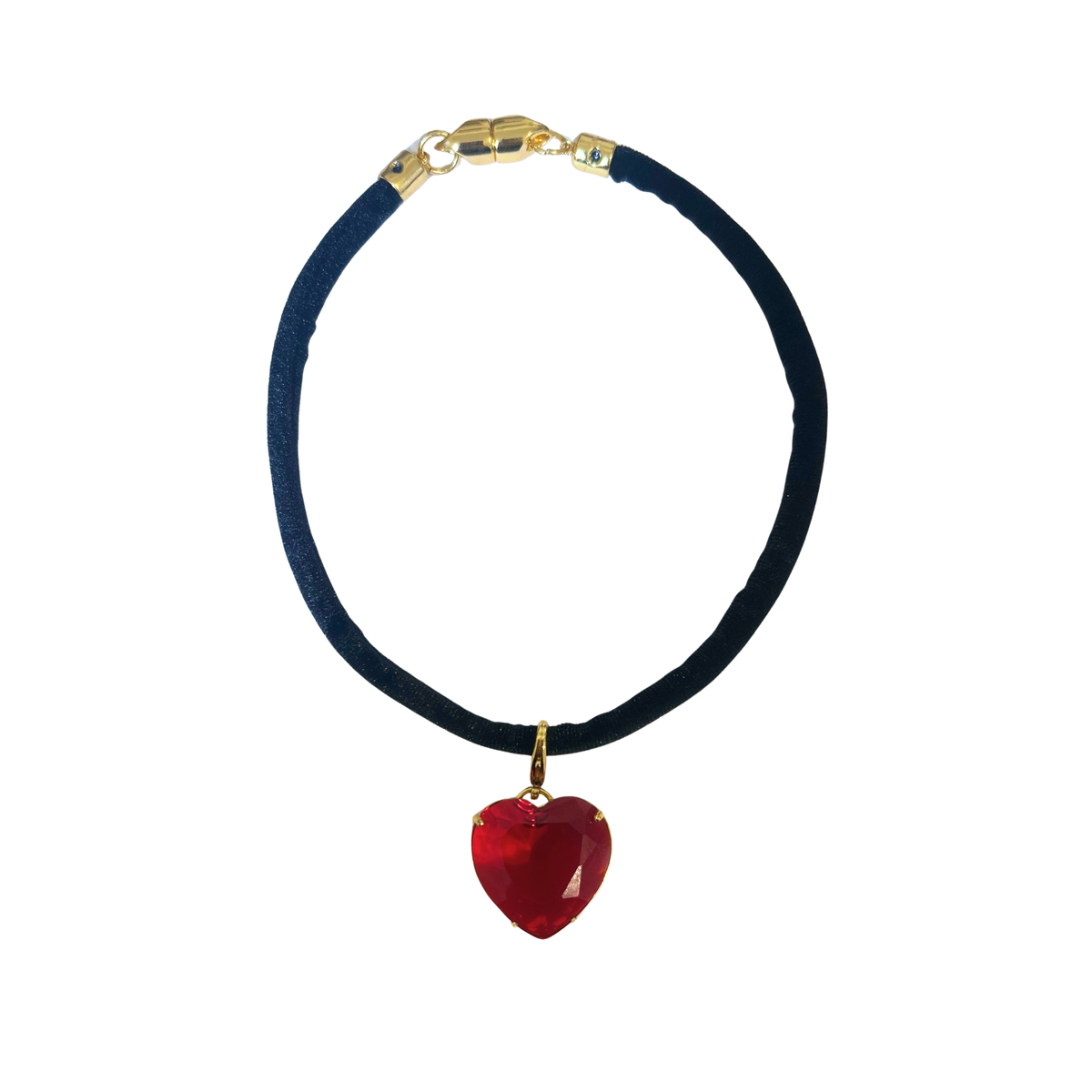 Colar Cristal Coração Vermelho