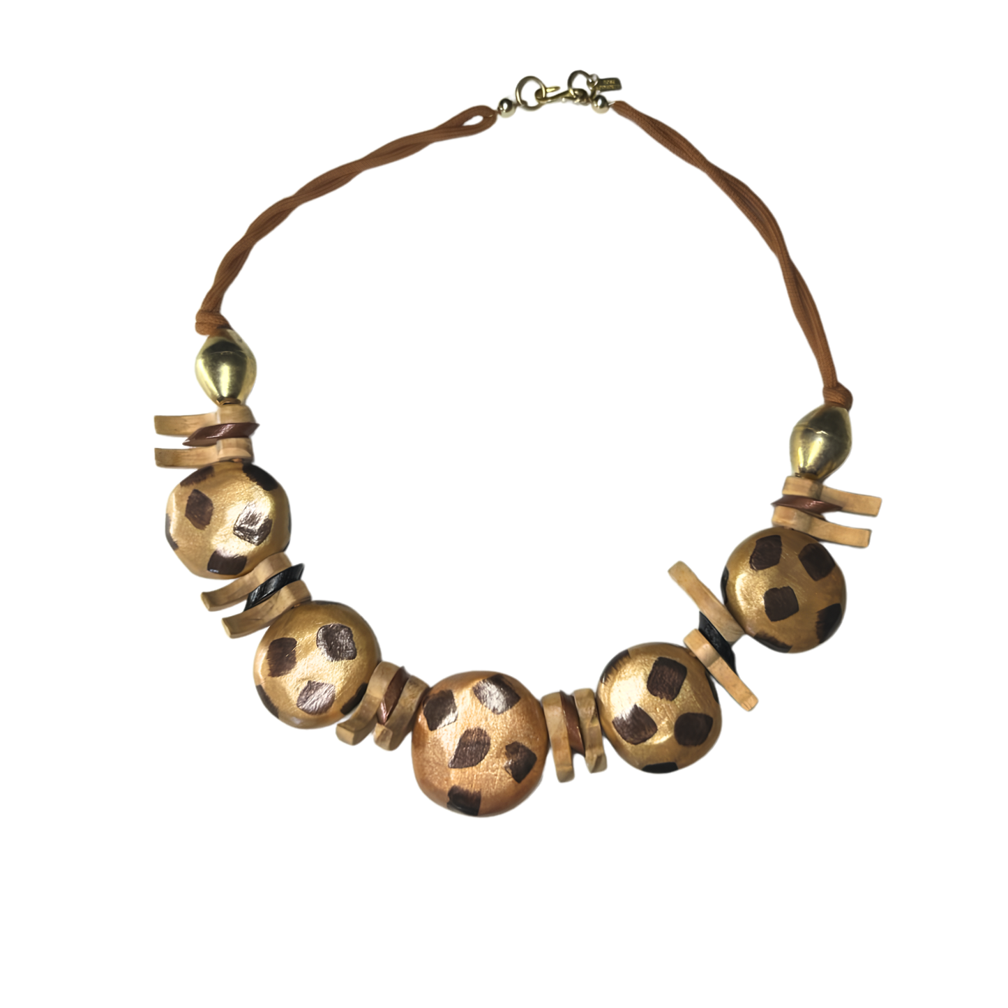 Colar Madeira Animal Print Vintage