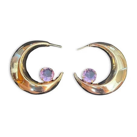 Brinco Meia Lua Cristal