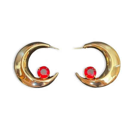 Brinco Meia Lua Cristal