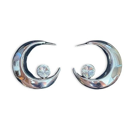 Brinco Meia Lua Cristal