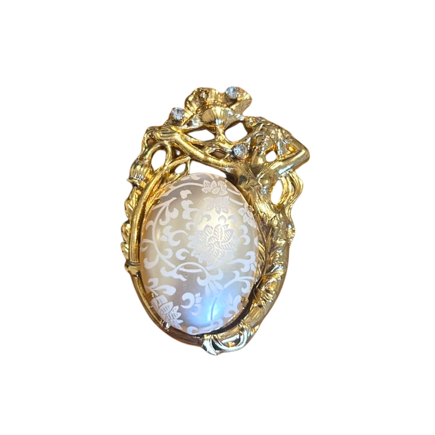 Broche Pérola e Sereia Cravejada