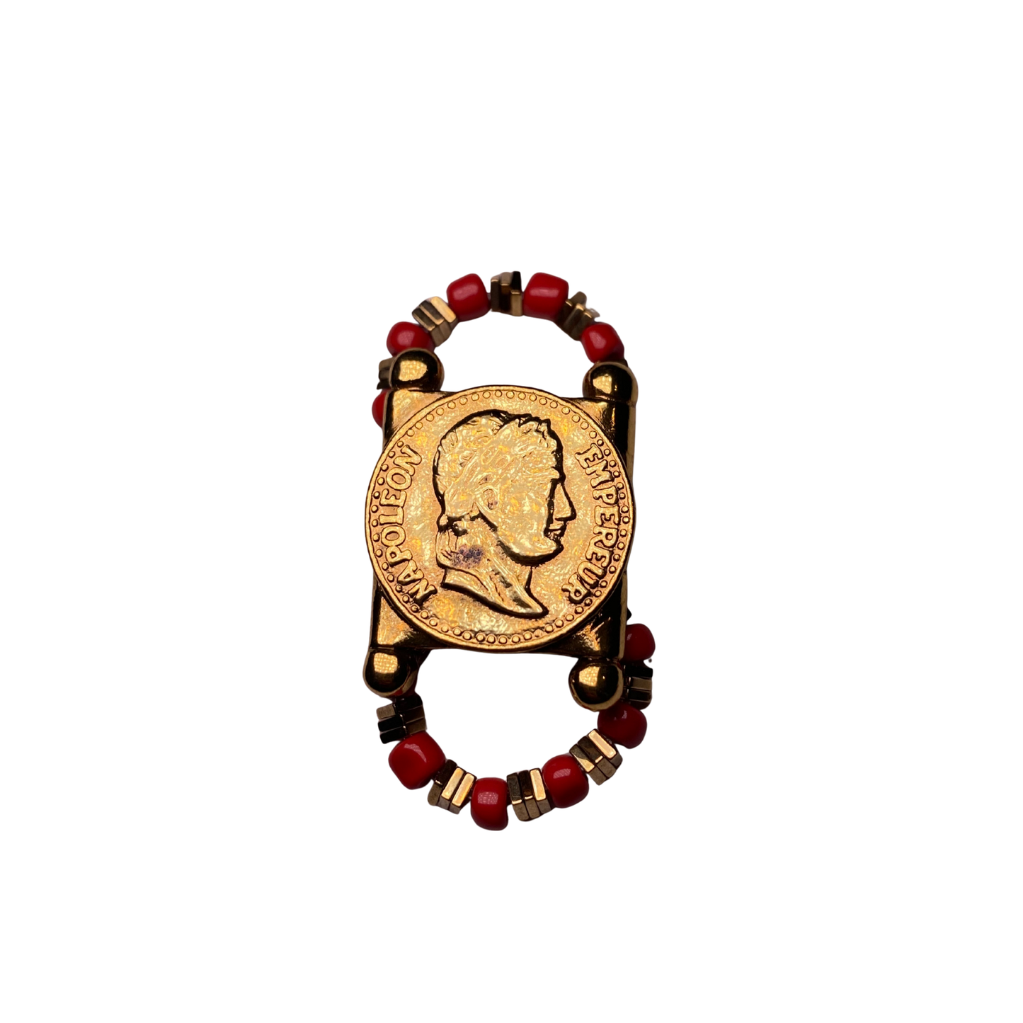 Anel Euro Cristal Vermelho