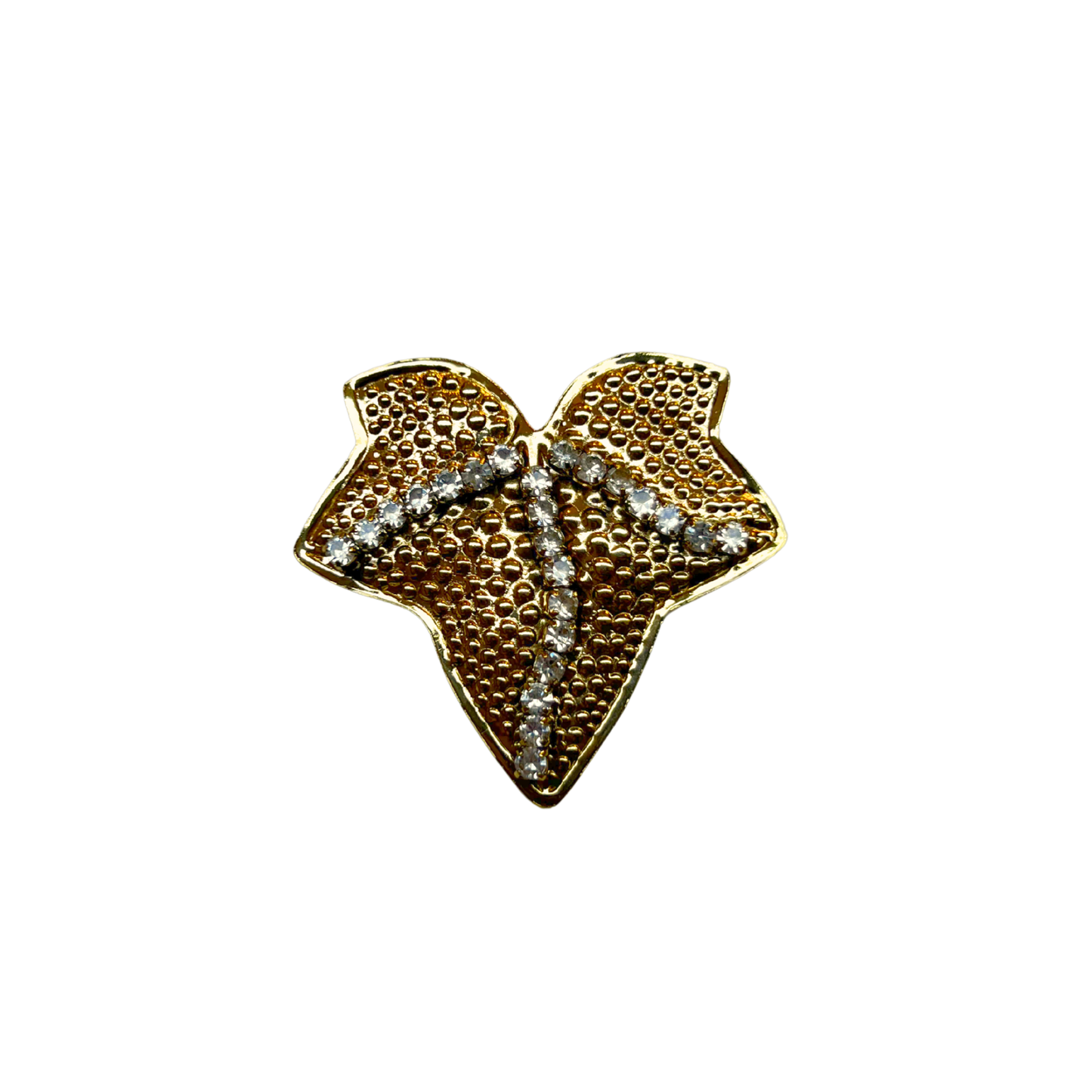 Broche Folha e Cristais