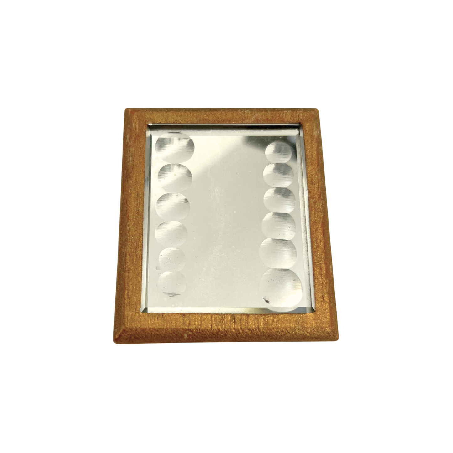 Broche Madeira com Espelho Quadrado