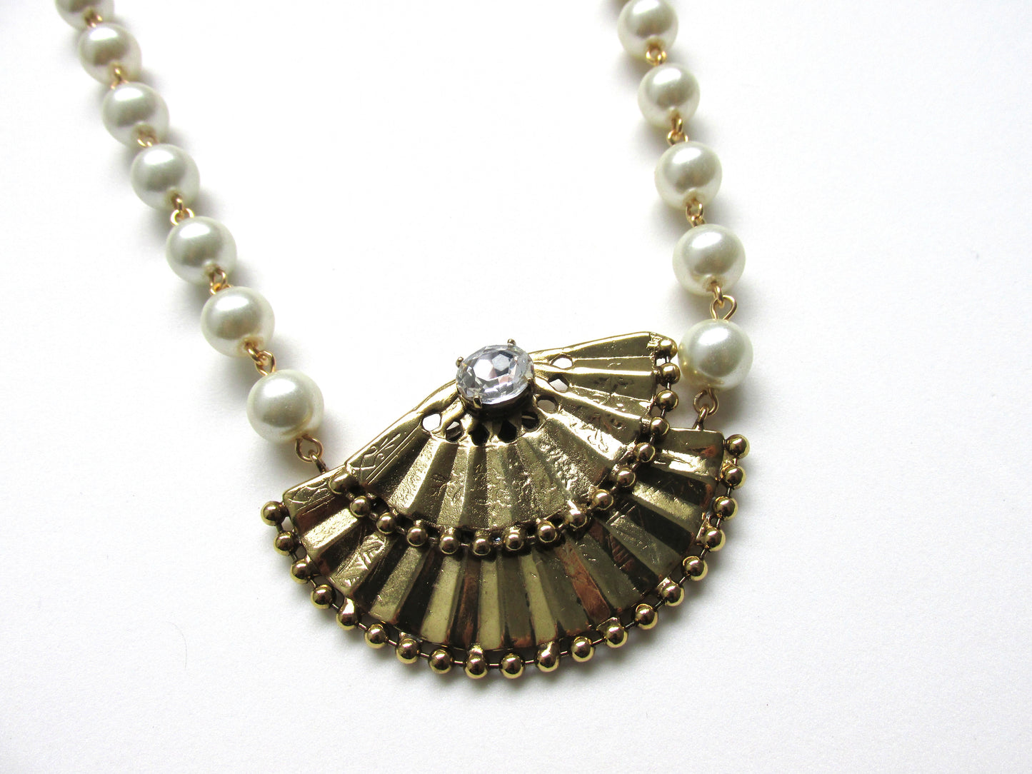 Colar Leque Duplo com Pérolas