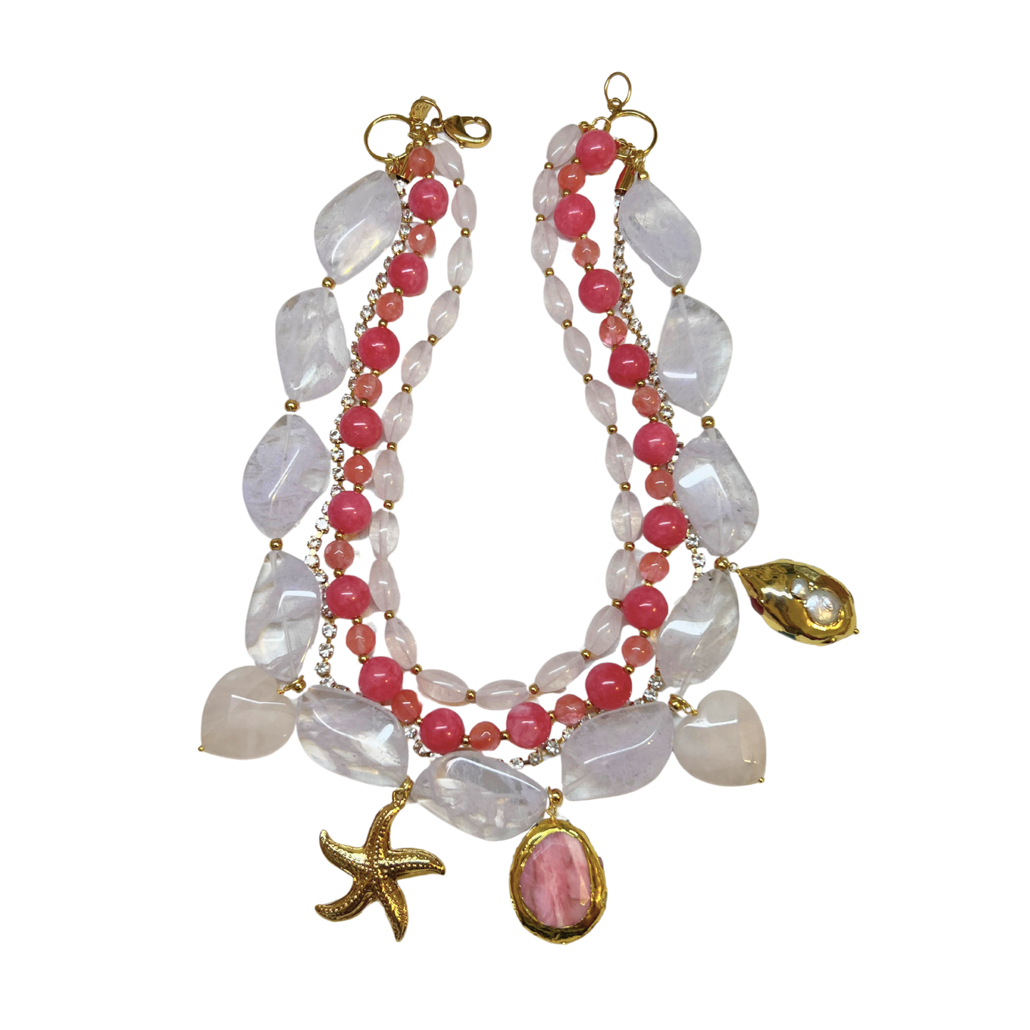Colar Romantic Quartzo Rosa
