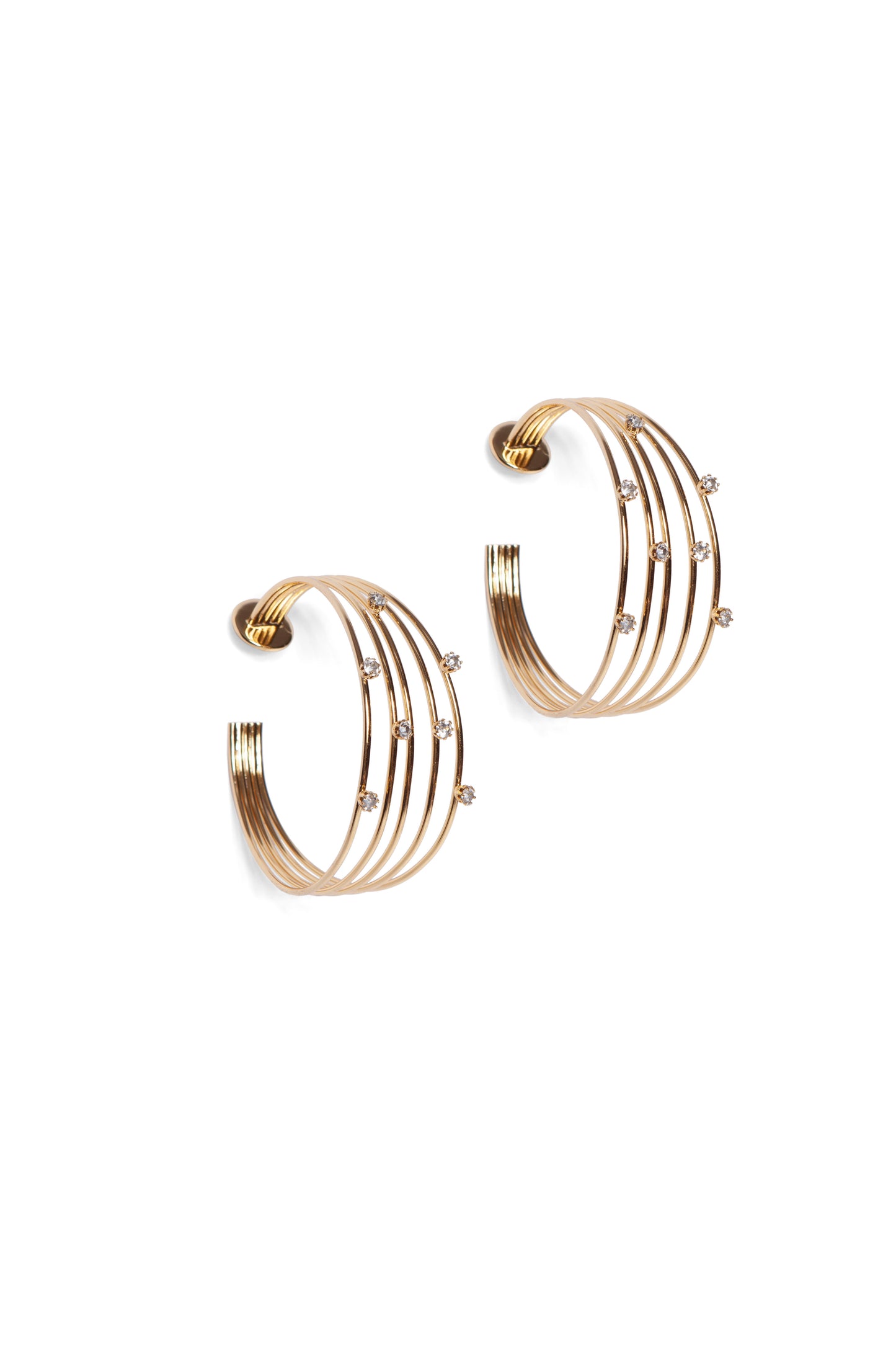 Argola Fios com Cristais