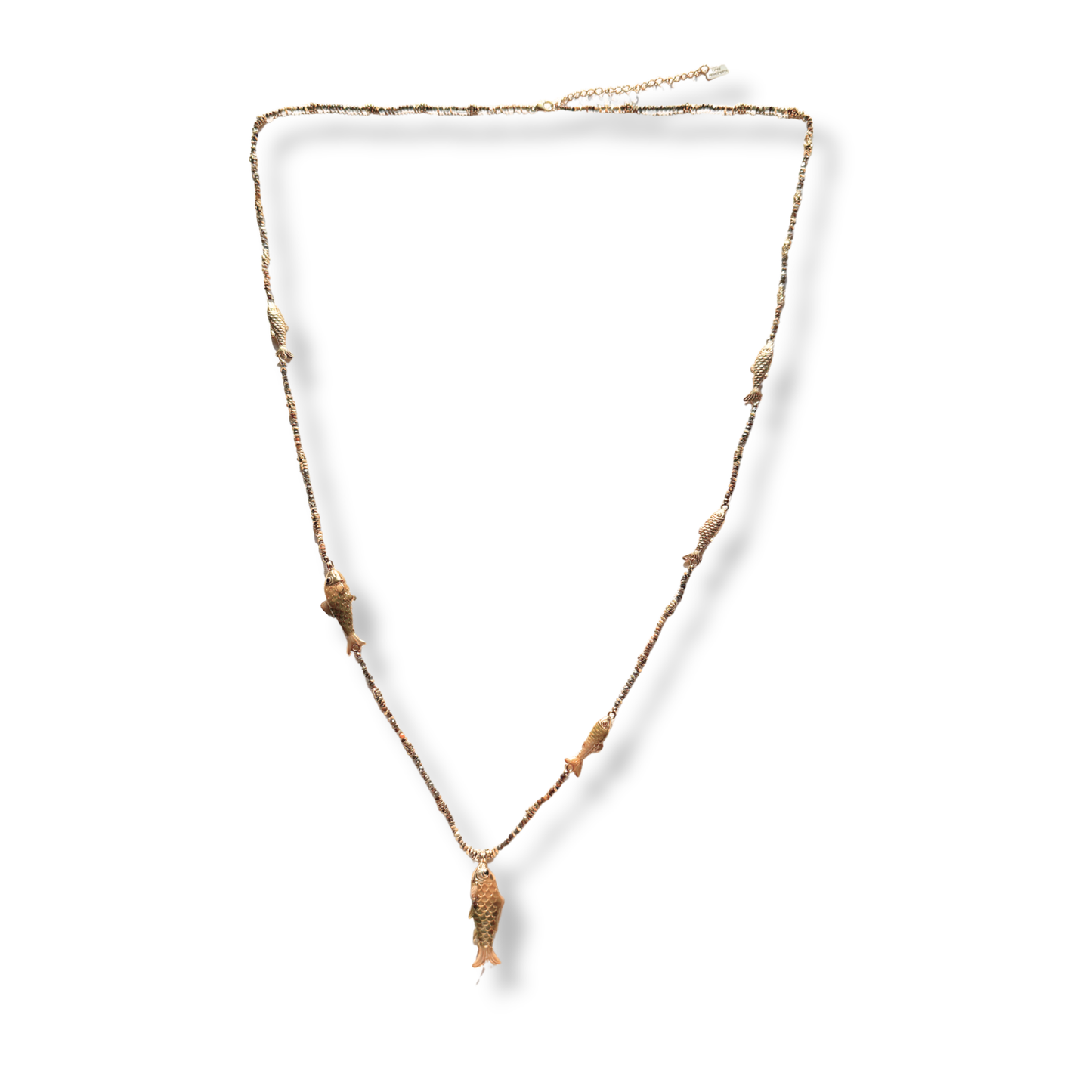 Sautoir Cristais Naturais e Peixes