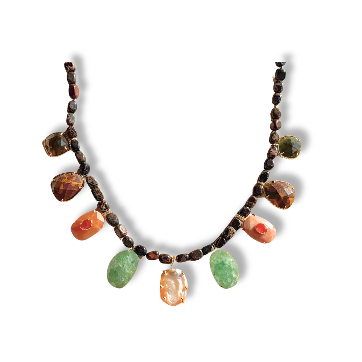 Colar Ônix e Quartzo