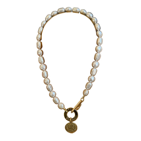 Colar Maxi Pérolas Moeda