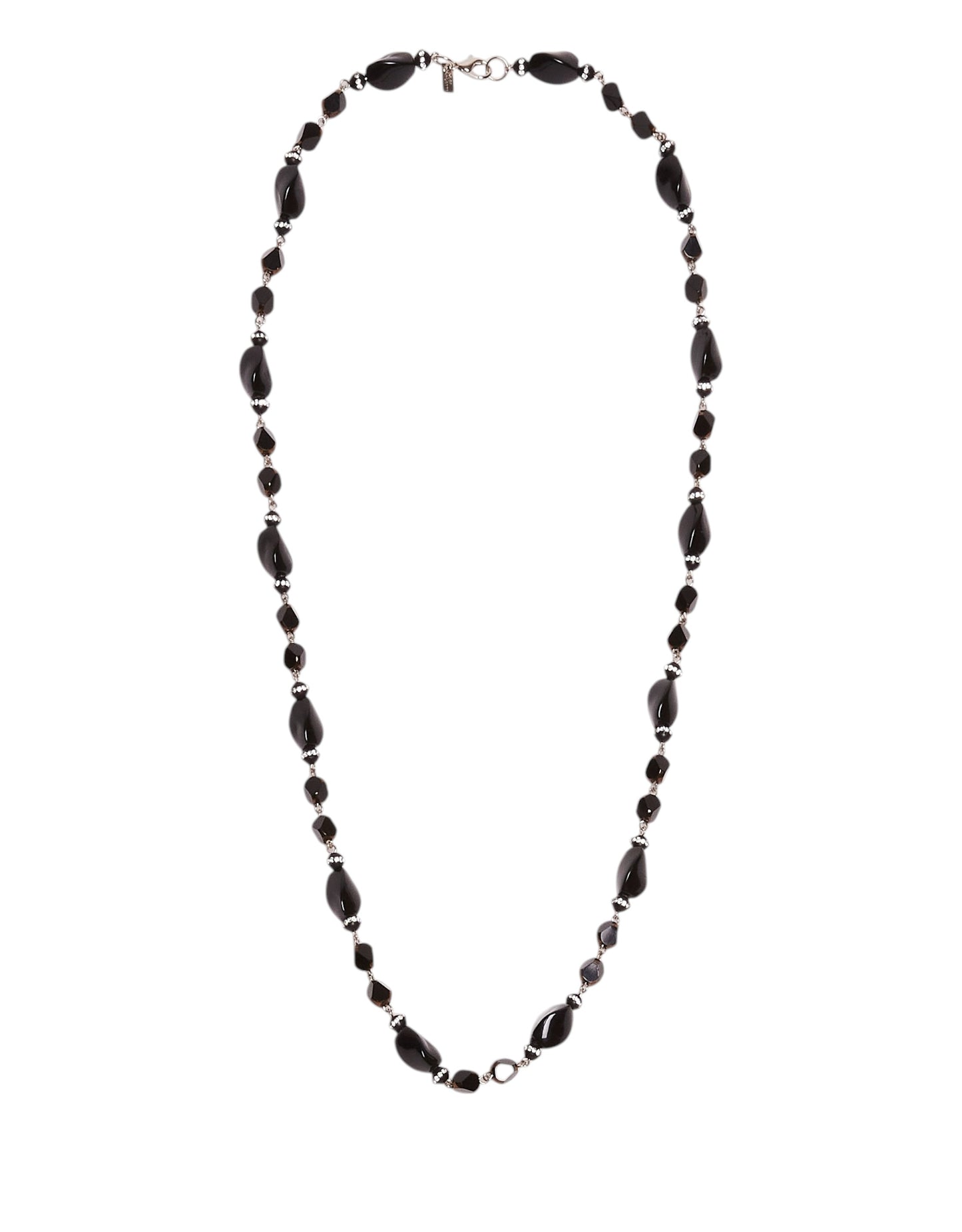Colar longo cristal preto