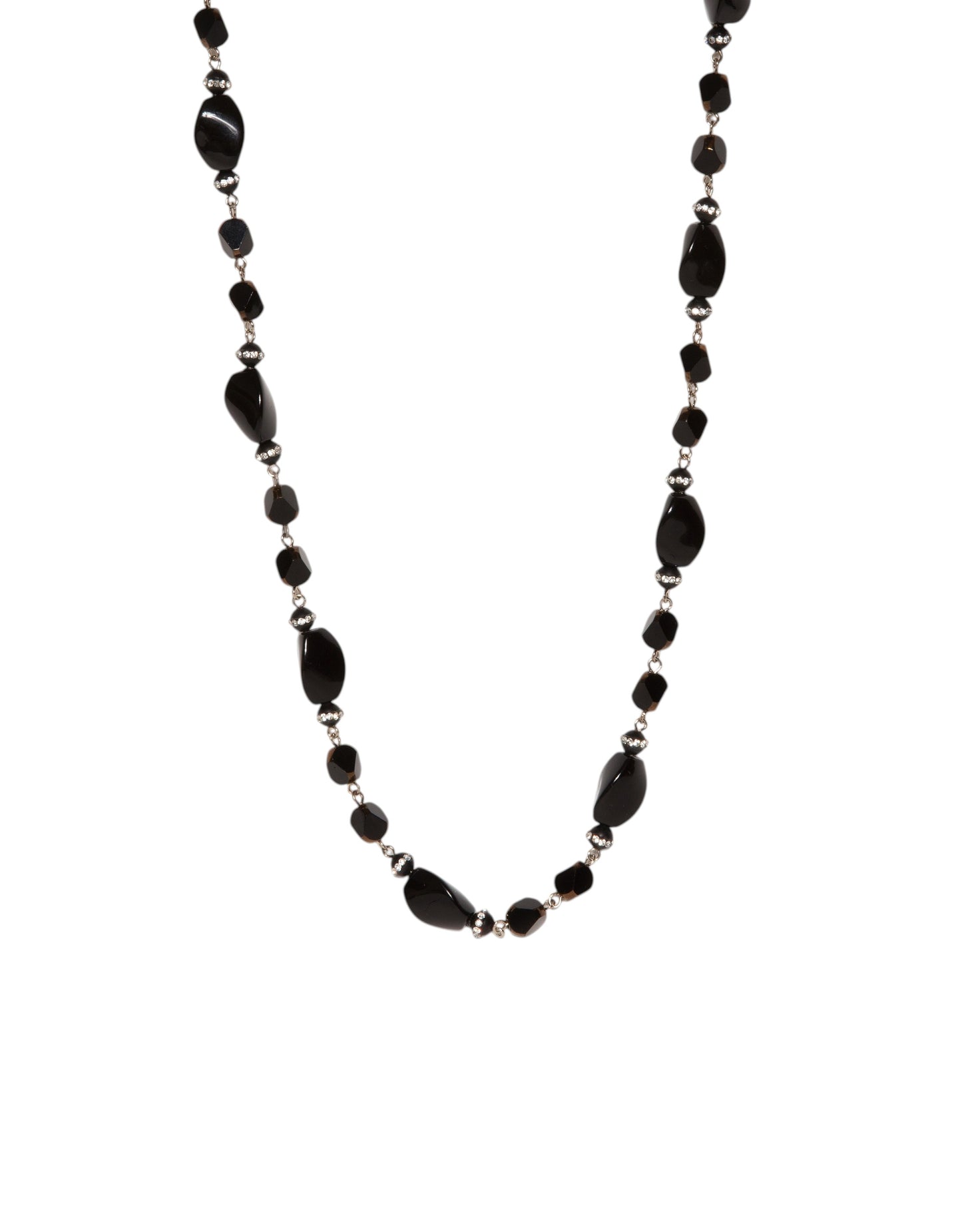 Colar longo cristal preto
