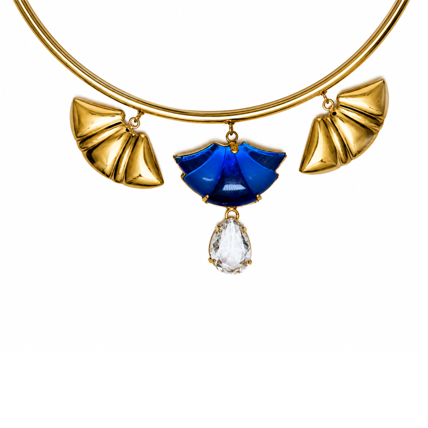 Chocker Eclát Azul Cobalto e Gota Cristal