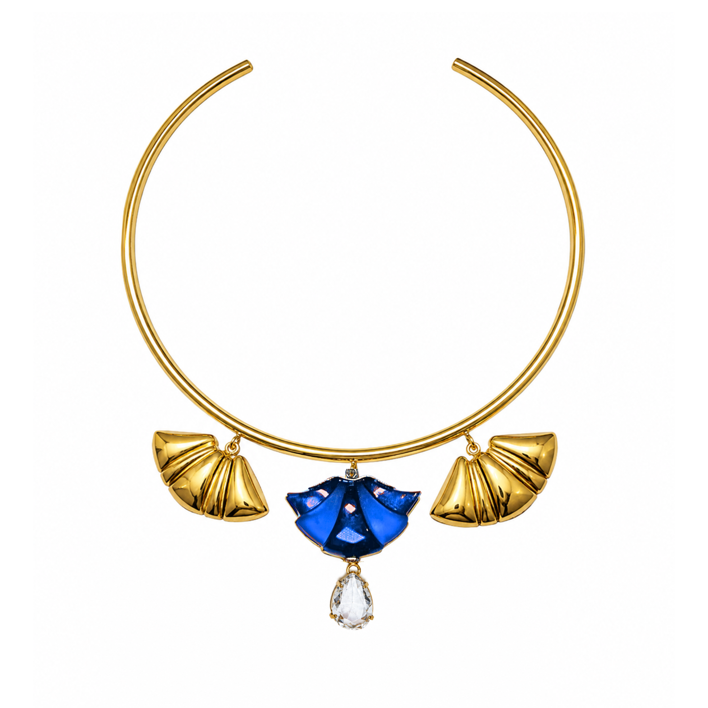 Chocker Eclát Azul Cobalto e Gota Cristal