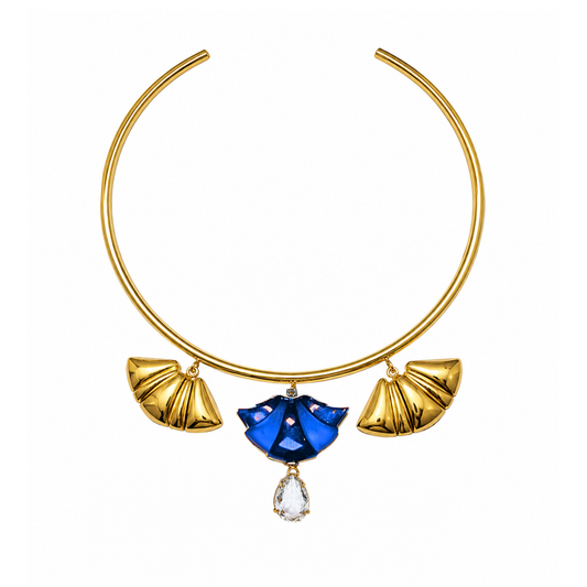 Chocker Eclát Azul Cobalto e Gota Cristal