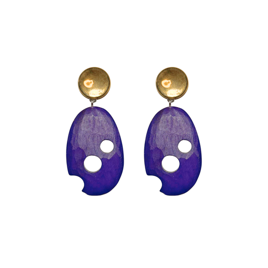Brinco Roxo Madeira Vintage