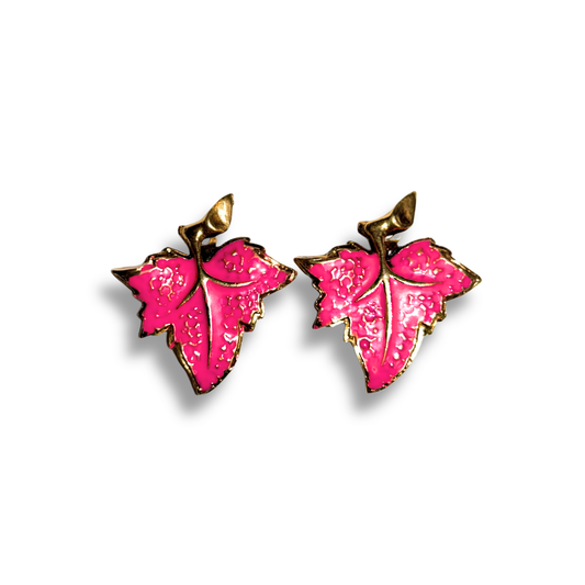 Brinco Folha Pink Vintage