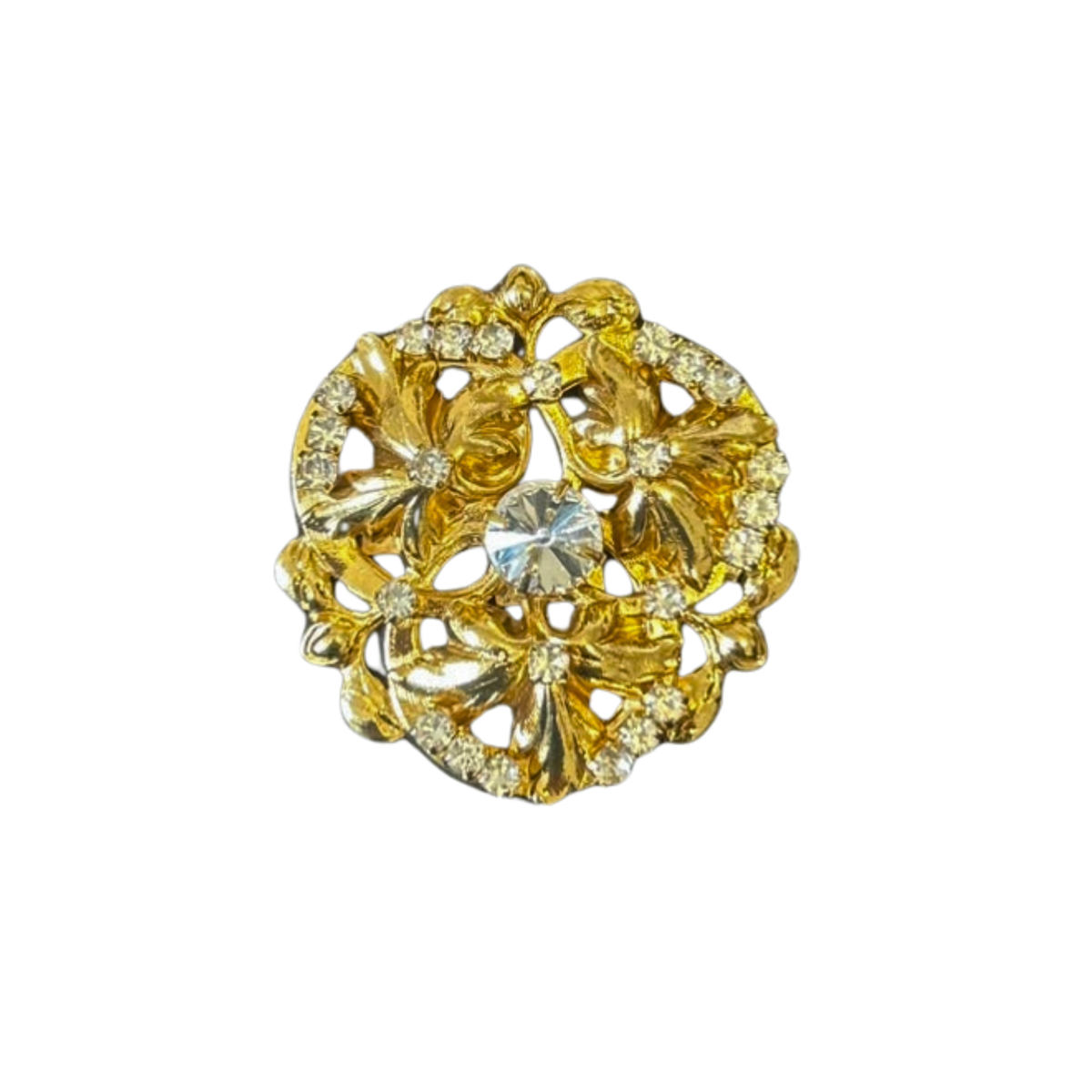 Broche Arabesco Flores Cravejado