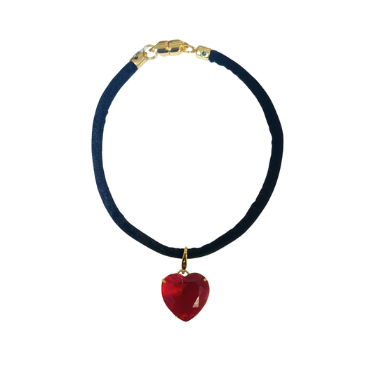 Colar Cristal Coração Vermelho