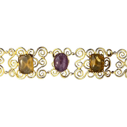 Chocker Adele Arabescos Ametista e Citrinos
