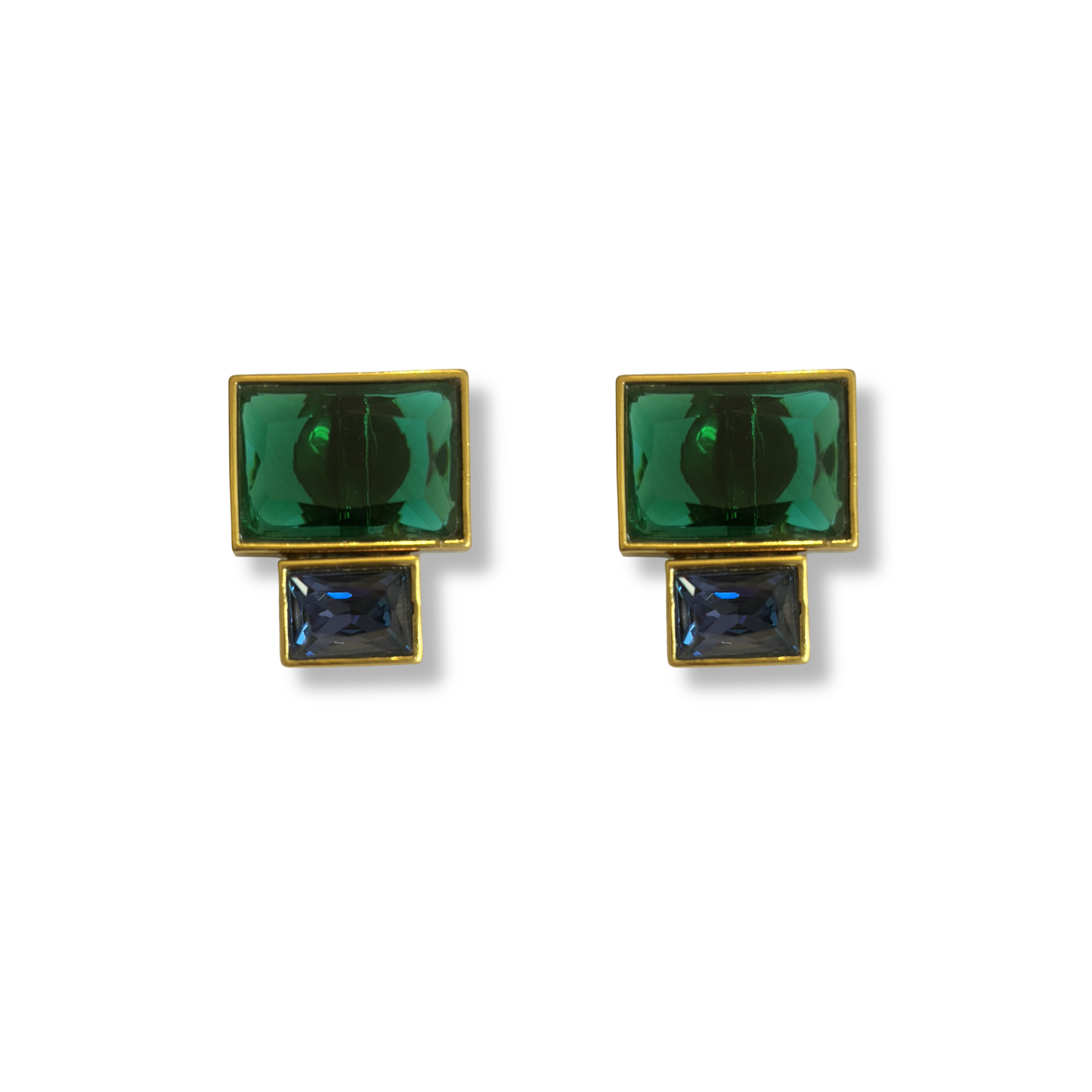 Brinco Josephine Realeza Verde com Azul