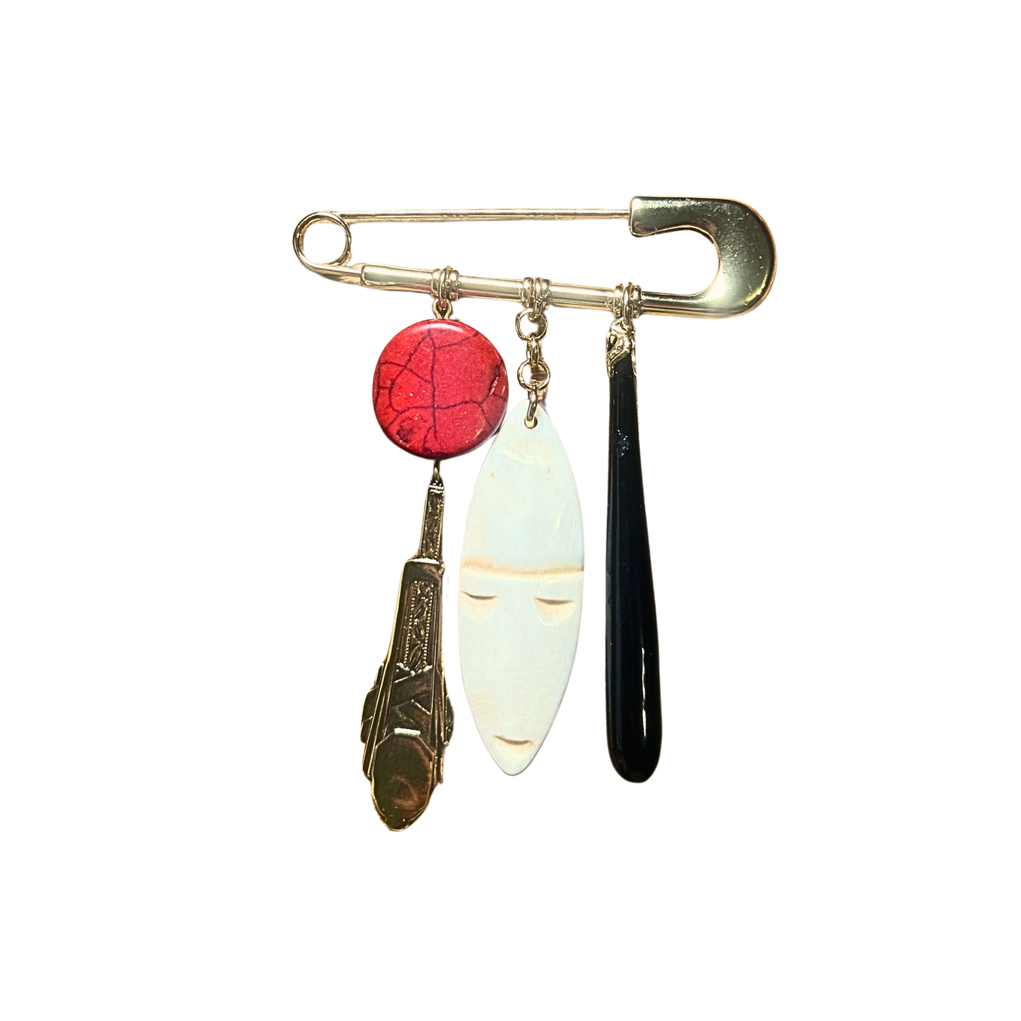 Broche Alfinete Gota e Mascara