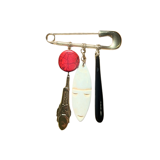 Broche Alfinete Gota e Mascara