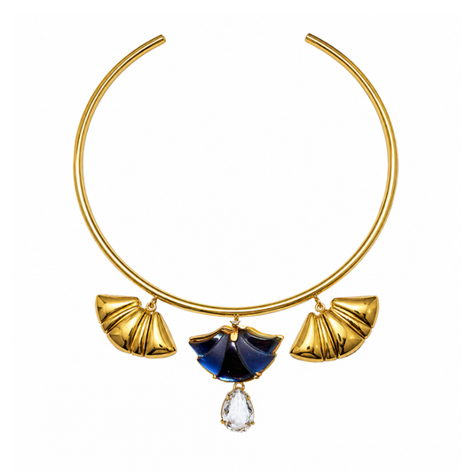 Chocker Eclát Azul Marinho e Gota Cristal