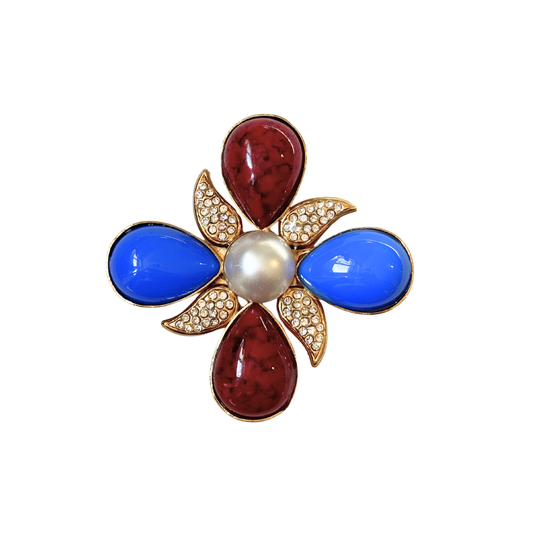 Broche Flor de Lis e Pérola