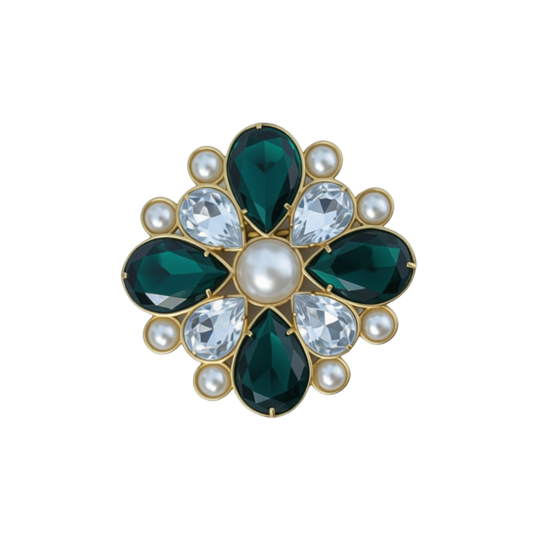 Broche Chateau Cristais Verdes