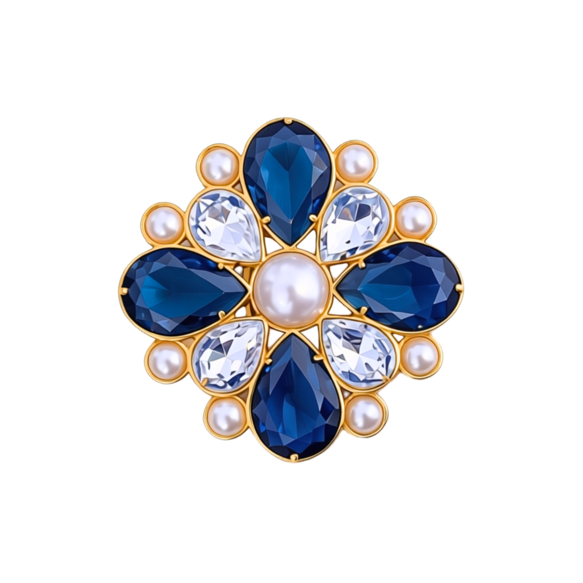 Broche Chateau Cristais Azul