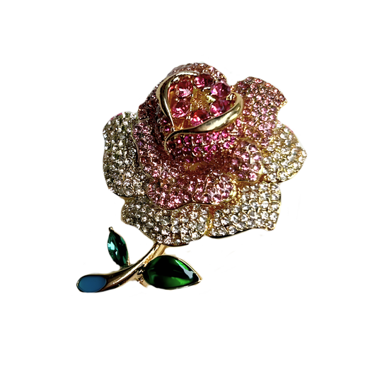 Broche Rosa Cravejada