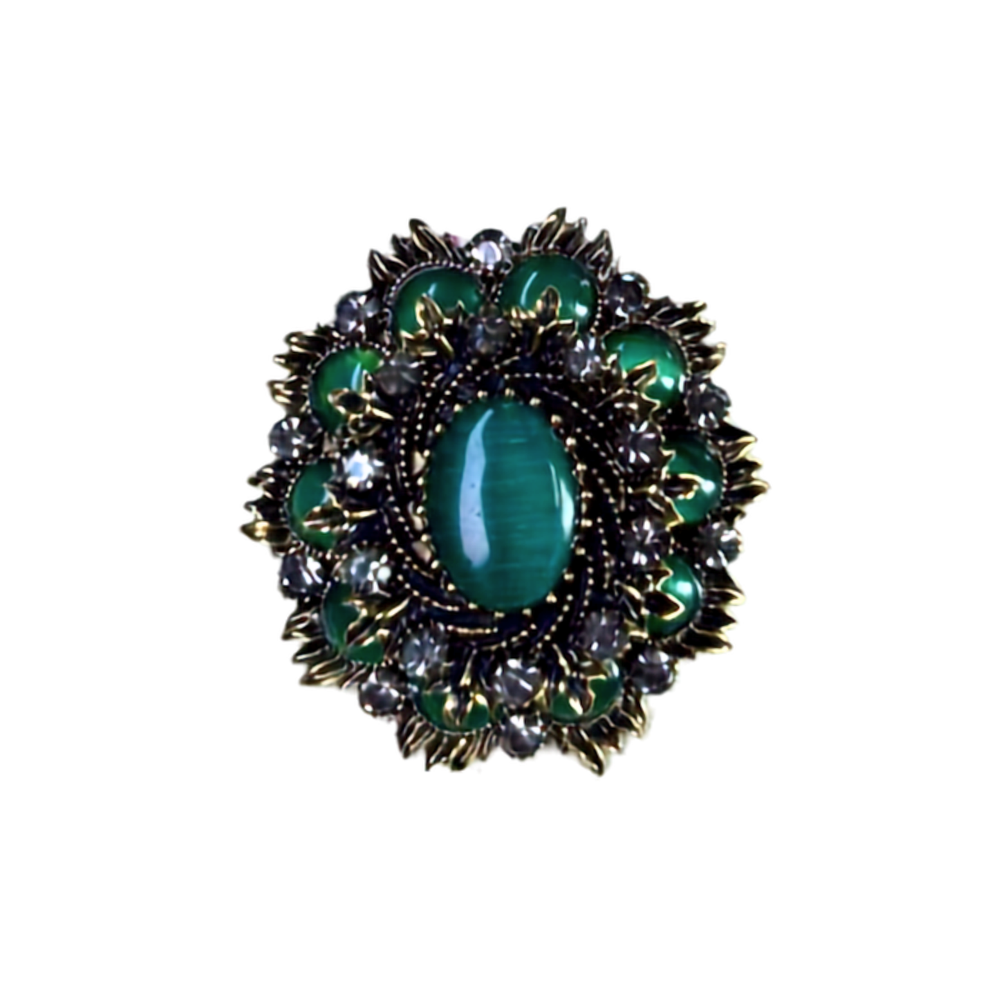 Broche Cristais Verde