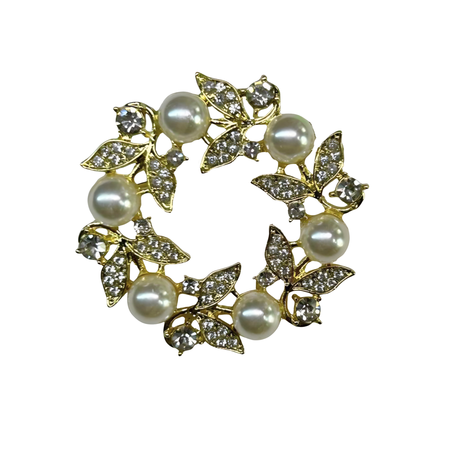 Broche Galhos Pérolas Cravejado