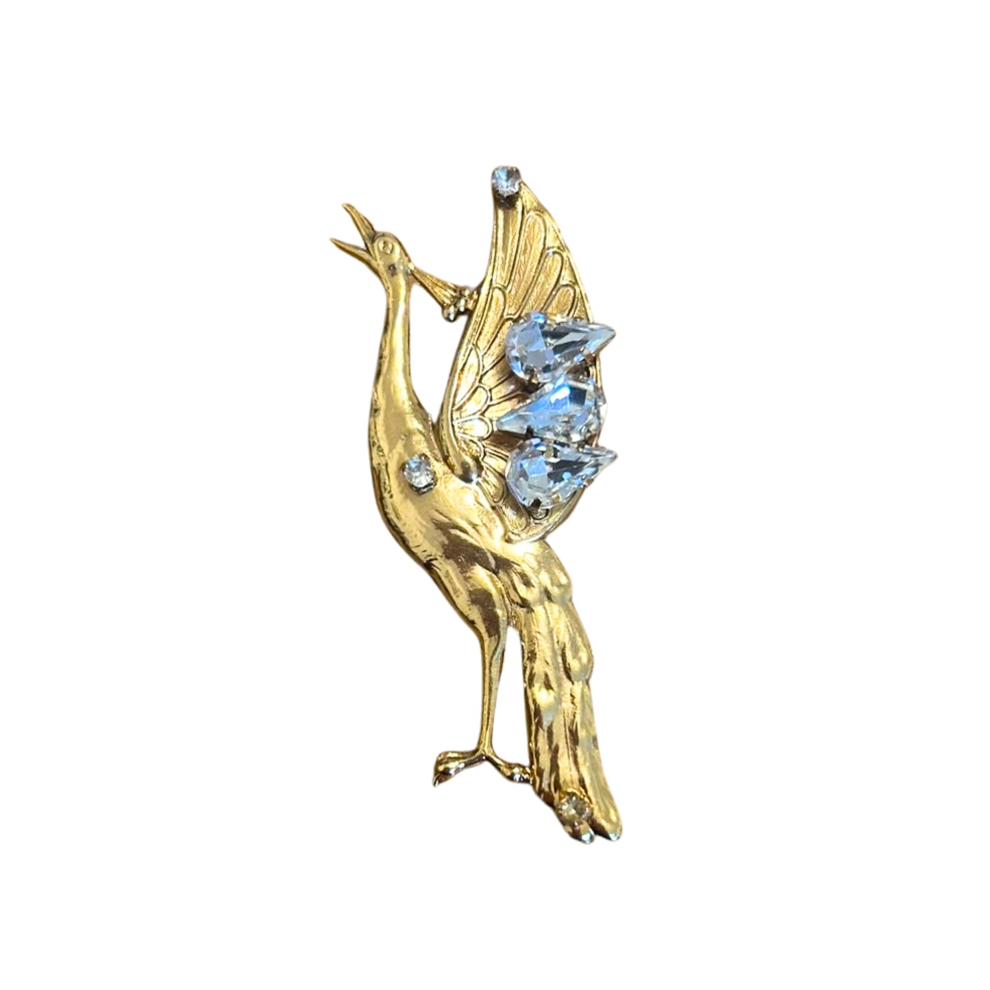 Broche Pavão Cravejado Cristal