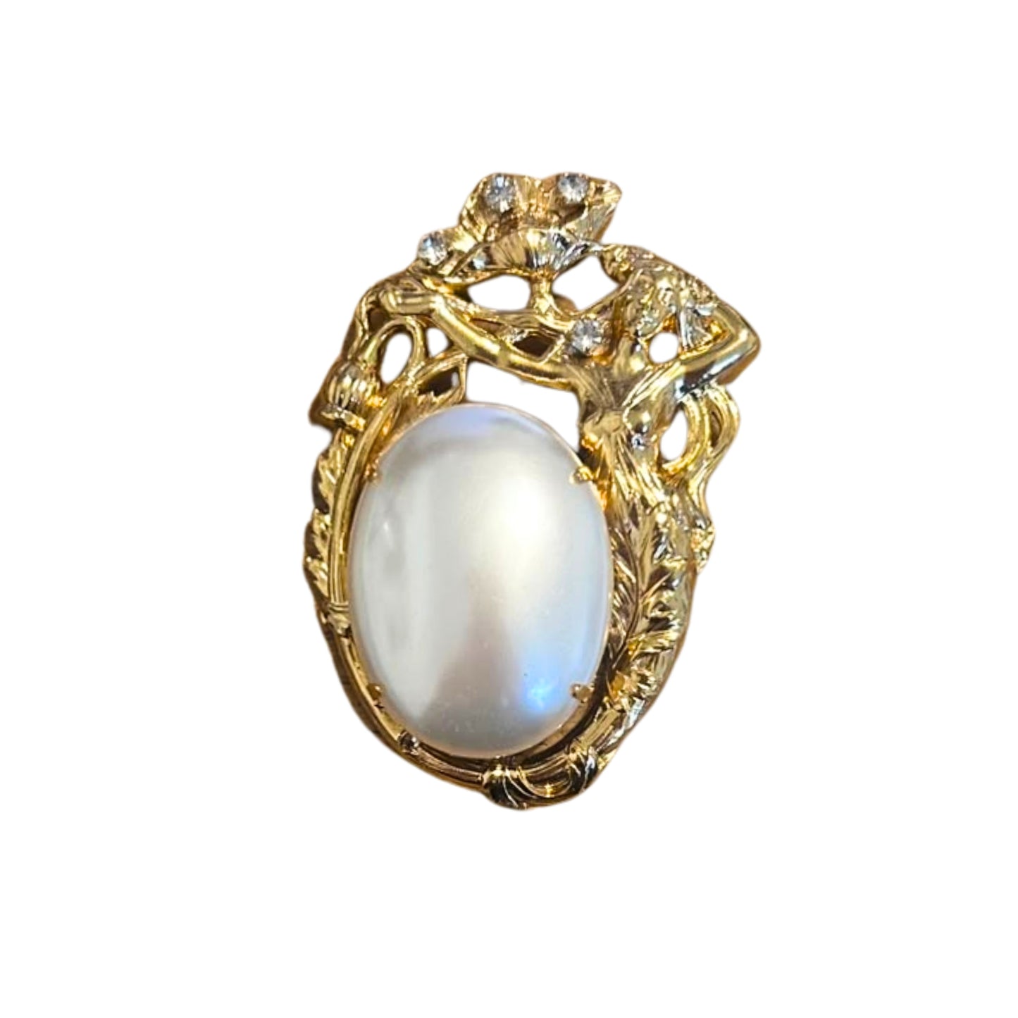 Broche Pérola e Sereia Cravejada