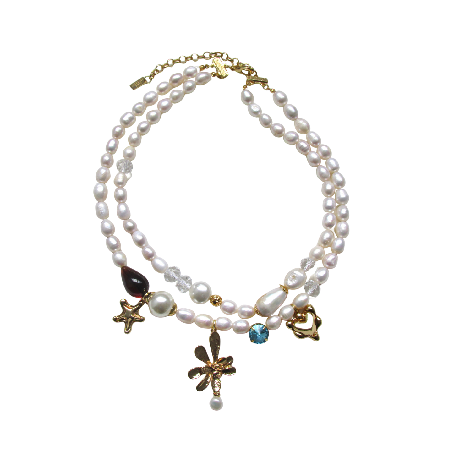 Colar Duplo Pérola Charms