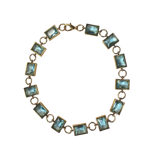 Chocker Cristais Josephine Aquamarine