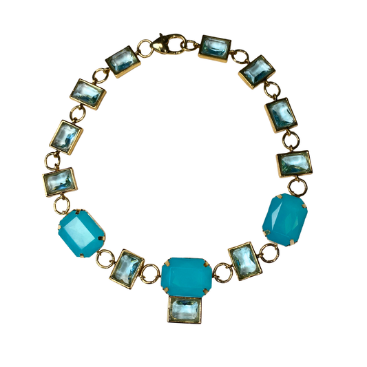 Chocker Josephine Cristais Aquamarine
