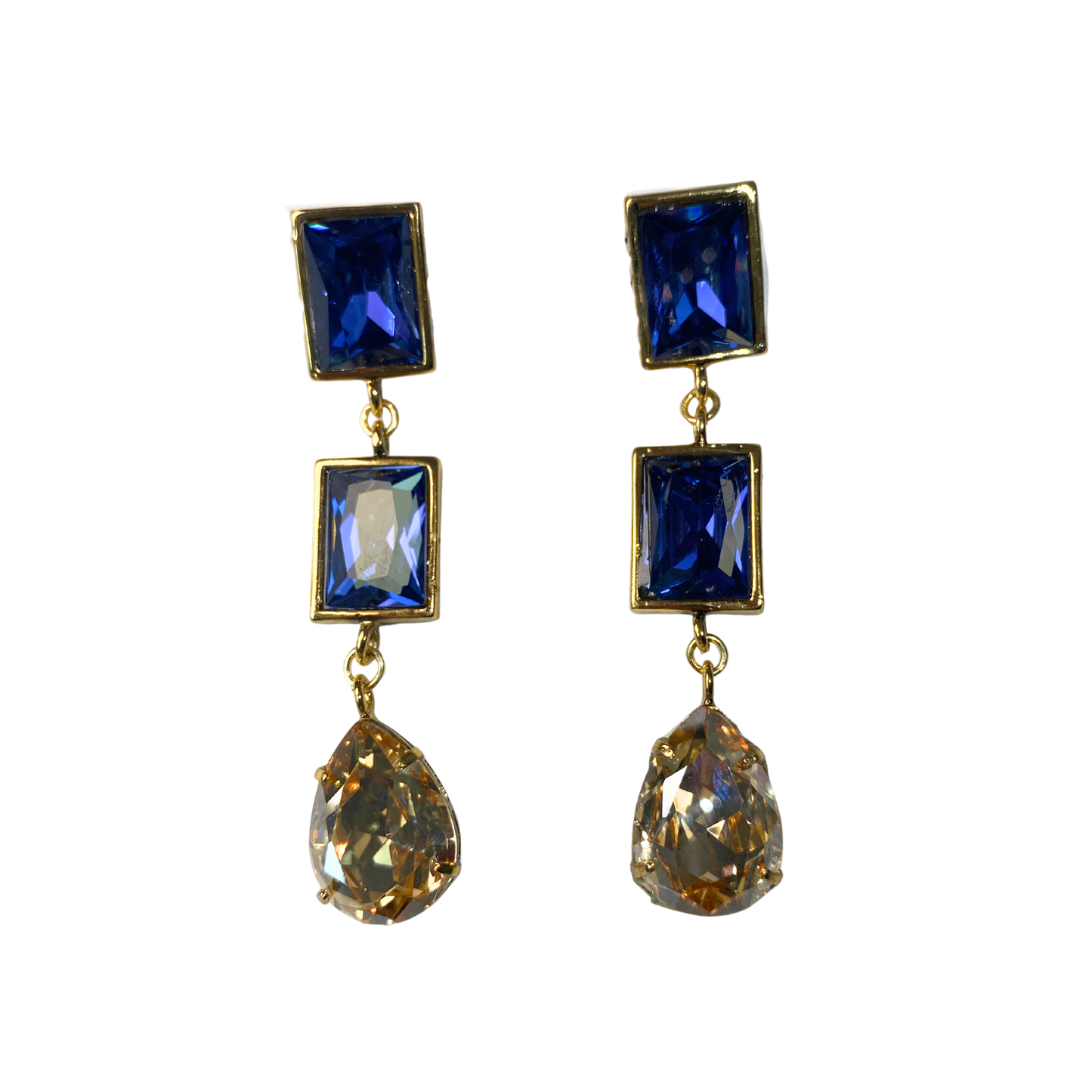 Brinco Longo Cristais e Gota Josephine