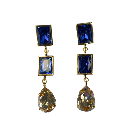 Brinco Longo Cristais e Gota Josephine