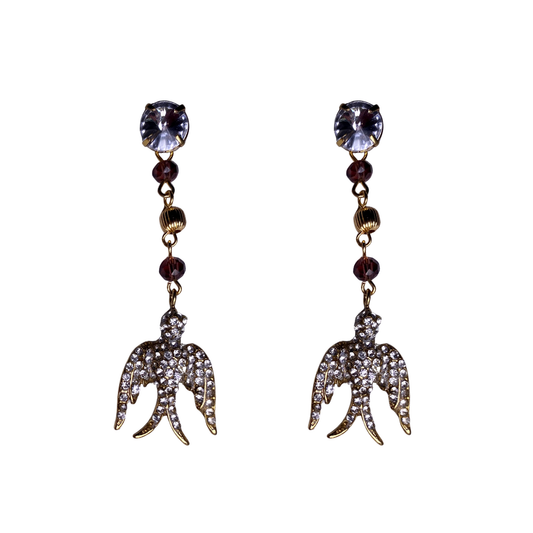 Brinco Pomba com Cristais