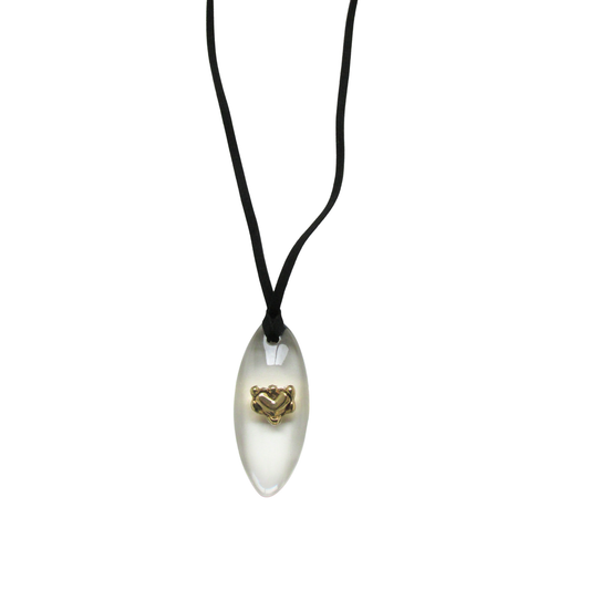 Colar Tubo Resina Coração