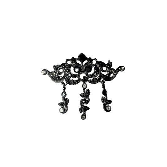 Broche Vintage Preto com Cristais