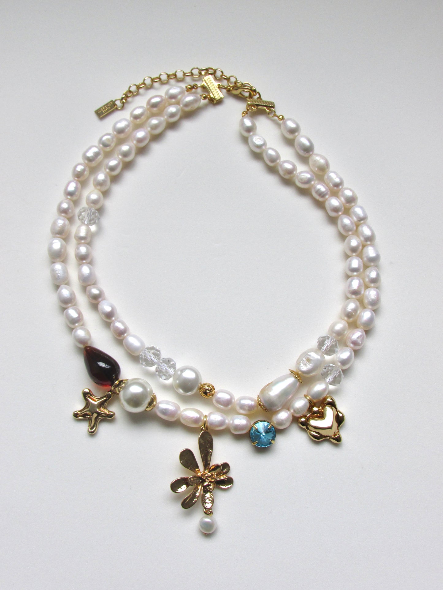 Colar Duplo Pérola Charms