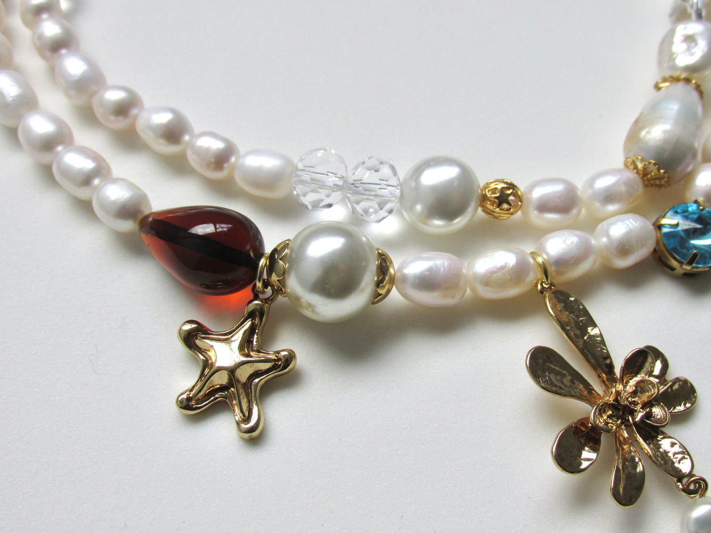 Colar Duplo Pérola Charms