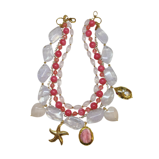 Colar Romantic Quartzo Rosa