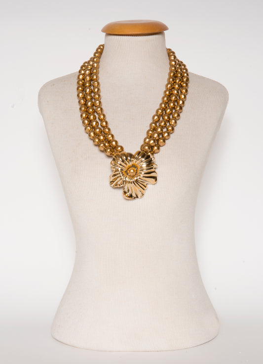 Colar Pérola e Flor