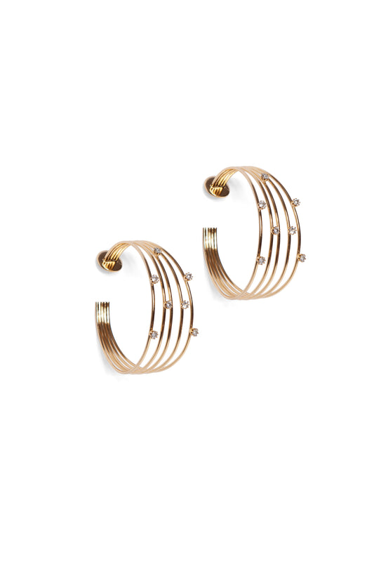 Argola Fios com Cristais